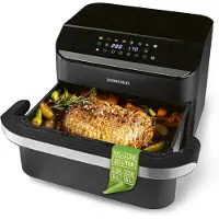 Gourmetmaxx Friteuse à air chaud GM 2x 5L Vario avec séparateur noir 2400W