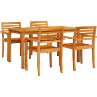 Syfax Ensemble de salle à manger pour jardin 5 pcs Marron