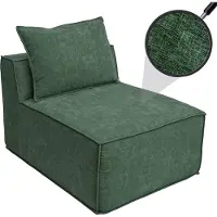 Mendler Fauteuil/accessoires pour canapé HWC-O54, fauteuil lounge Fauteuil rembourré partie centrale, tissu/textile (300 g/m²) 63 x 75 x 97 cm vert
