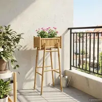 Prolenta Maison Exclusive - Jardinière d'extérieur avec support, couleur naturelle, 50 x 38 x 114 cm, en bambou