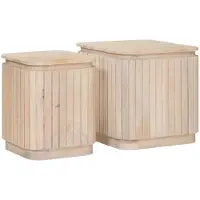 vidaXL Ensemble de Tables de Chevet Artisanales 2 pcs Blanc