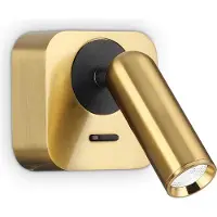 Ideal Lux Applique murale contemporaine haricot carré métal laiton Led 3W 3000K lumière chaude