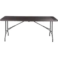Happyment Table pliante Zyrell – 180 cm – Table à manger en plastique portable et robuste – Semi-pliable – Pour l'intérieur et l'extérieur – Idéale pour le camping, les pique-niques et les fêtes