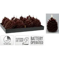 Lifetime Brands Bougie Led Ananas Effet Flamme Réaliste, Design Tropical - Basics