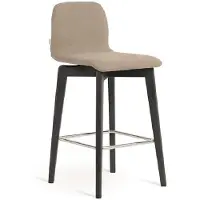 AEA Chaise de bar beige designer bois noir tabouret de salon