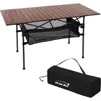 OEM Table de camping pliante noire 118 x 55 cm - Table pliante légère en aluminium pour l'extérieur et les voyages