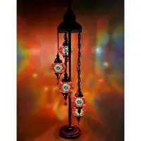 Halay Lampadaire en mosaïque turque fait main - lampadaire coloré pour une ambiance chaleureuse - LED