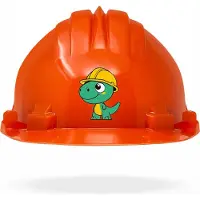 Tams Casque pour enfants - Fermeture rotative Orange Dinosaure