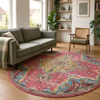FRAAI Tapis oriental rond - Leyla Medallion Multicolore | Ø 140cm | Rond | Tissage plat