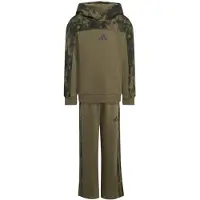Adidas Survêtement 'Seasonal Essentials Hooded Fleece Jogger Set Little' kaki / olive / vert foncé