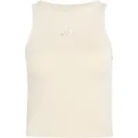 Adidas Kit Small Logo Rib Sleeveless Top Beige M Femme