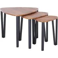StarTech.com Set de 3 tables - Table basse/table d'appoint - emboîtable - pieds métal - salon - gain de place