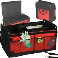 Northio Organiseur de coffre de voiture, noir/rouge, 58 x 37 x 32 cm