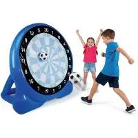 Easymaxx Kit complet de fléchettes gonflables en forme de ballon de football pour l'extérieur, comprenant 2 ballons et une cible gonflable en forme de ballon de football de 107 cm