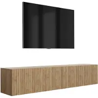 3Xeliving Meuble TV avec façades rainurées, en bois de chêne, dimensions : 170 x 32 x 33,6 cm