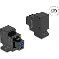 DeLOCK Keystone Modul mit USB-C/A Ladebuchse PD 20W schwarz