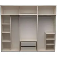 AEA Armoire élégante avec éléments en verre et accents dorés, meubles stylés