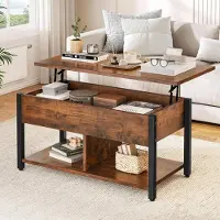 StarTech.com Table basse - Table de salon - Rectangulaire - Piètement en métal - 2 compartiments ouverts - 90 × 47,8 × 61,7 cm - Design moderne et minimaliste - Bleu