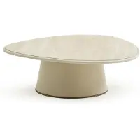 AEA Table basse ovale triangulaire Table de salon Table d'appoint Table basse Beige