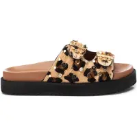Carmela pour femme. 16240103-LEOPARDO Sandales en cuir 162401 marron (40), 1 à 3 cm, Aucun, Casuel, Imprimé animal