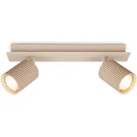 Briloner Plafonnier orientable 32x7x9 cm douille GU10 max. 9 W 2 ampoules beige - Spot de plafond pour salon couloir cuisine bureau