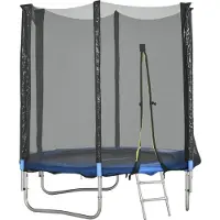 SPORTNOW Trampoline exterieur enfant, Trampoline de jardin ? 180cm pour Enfants avec filet de sšŠcuritšŠ, poteaux rembourršŠs et šŠchelle, pour enfants, adolescents et adultes