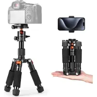 K+F S225A0+BH-25L Desktop Mini Tripod for Camera (Métal), Trépied, Noir