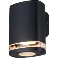Kanlux S.A. Applique Extérieure Moderne Noir Ovale 14cm IP54 ZEVI GU10