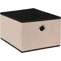 Koopman Boîte de rangement en tissu beige 32 x 25 x 18 cm