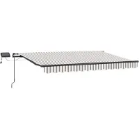 vidaXL Store extensible gris clair et blanc 450 x 300 cm