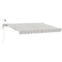 vidaXL , store enroulable extensible, gris clair et blanc, 300 x 250 cm, polyester