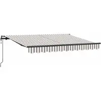 vidaXL Store extensible gris clair et blanc 600 x 300 cm