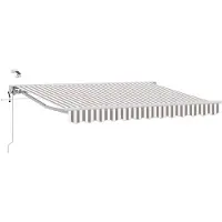 vidaXL Store électrique rétractable gris clair et blanc 5 x 3 m