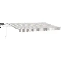 vidaXL Store extensible gris clair et blanc 300 x 250 cm