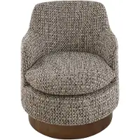 Signature - Fauteuil pivotant en tweed marron SINCLAIR