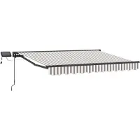vidaXL Armature de store manuelle avec LED, gris clair et blanc, 4 x 2 m