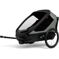 Hamax Siege Velo Enfant Arriere Double Vert/noir - Transport De Deux Enfants -
