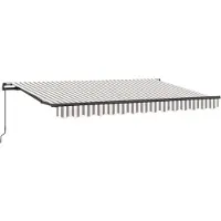 vidaXL Store rétractable gris clair et blanc, 4 x 2 m, en tissu