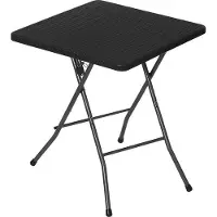 OEM Table de jardin pliante pour balcon et camping, en PEHD, noire, 61 x 61 x 73 cm