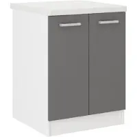 Bigbuy ULTRA Meuble bas de cuisine L 60 cm avec plan de travail inclus - Gris