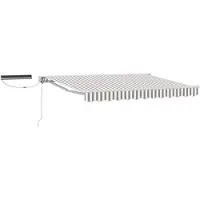 vidaXL Store électrique rétractable gris clair et blanc 4 x 3 m