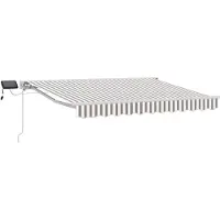 vidaXL Armature de store manuelle avec LED, gris clair et blanc, 4 x 2 m