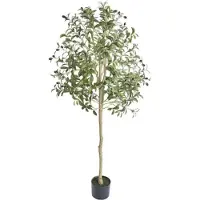 OEM Arbre artificiel 155 cm - Olivier - Pour l'intérieur et l'extérieur - Vert