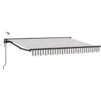 vidaXL Store électrique rétractable gris clair et blanc 4,5 × 3 m