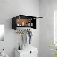 OEM Armoire de chambre à coucher offrant de nombreux rangements - 70 x 325 x 35 cm, bois noir, structure à poutres apparentes