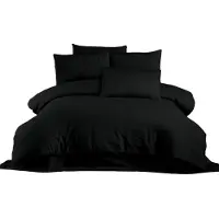 L'essentiel Maison , Lilyum - Black, Ensemble housse de couette king-size (FR), 70 % POLYESTER / 30 % COTON, noir, 240 x 220 cm