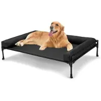 OEM Grand panier pour chien, rafraîchissant, housse amovible et lavable, noir, 104 x 69 x 23 cm