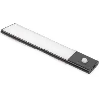 Emuca Apply Rechargeable Led By Usb Kaus Black With Movement Sensor Argenté