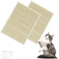 OEM Tapis à griffer pour chat, lot de 2, sisal, autocollant, 30 x 40 cm