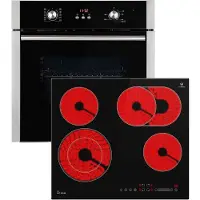 KKT Kolbe Cuisinière: 60cm Four encastrable BO8805SS + 59cm Plaque Eletrique CH5901RL Gril